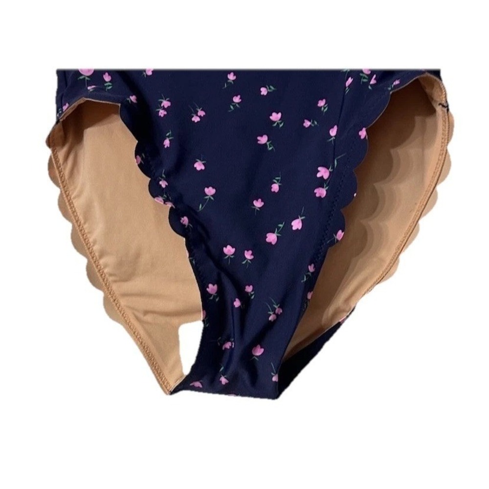 NWT J.Crew Womens 2 Piece Blue Floral Swim Suit Bikini Size XXS - Picture 9 of 14